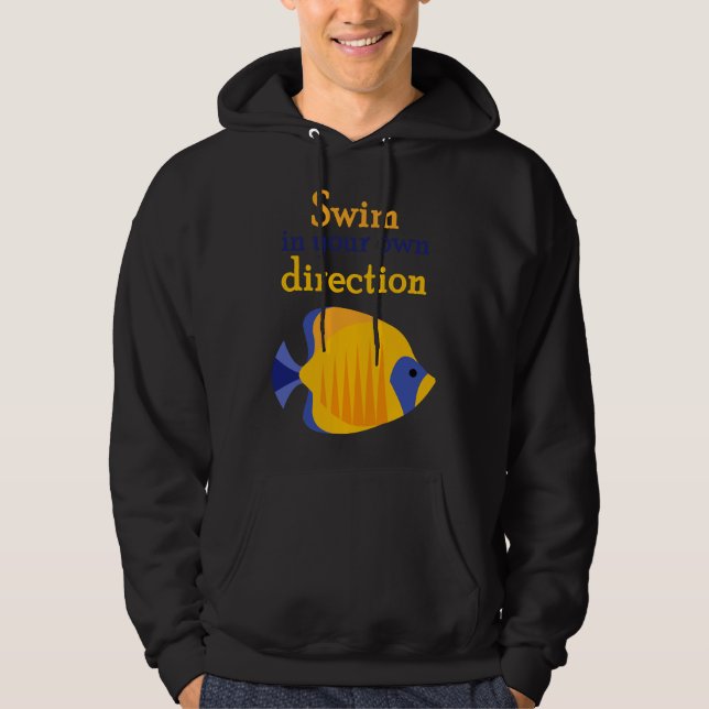 Queen Angelfish Yellow Amp Blue Fish Hoodie (Front)