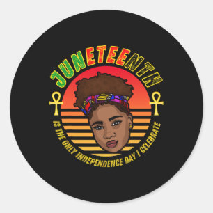 Queen Ankh Independence Day 1865 Juneteenth 2023  Classic Round Sticker