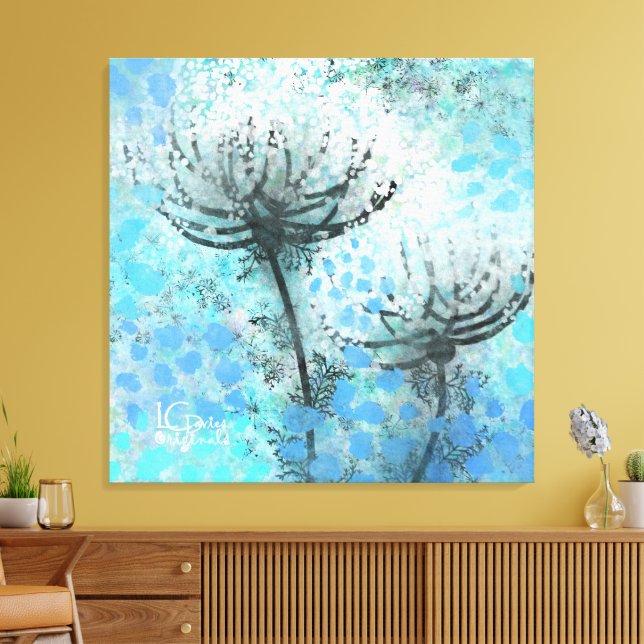 Queen Ann’s Lace Stretched Canvas Print (Insitu(LivingRoom))