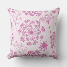 Queen Anne’s Lace Botanical Floral Throw Pillow