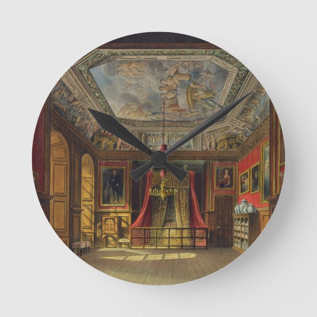 Queen Anne's Bed, Windsor Castle, from 'Royal Resi Round Clock (Front)
