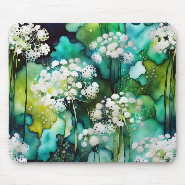Queen Anne's Lace Abstract Mouse Pad (Front)