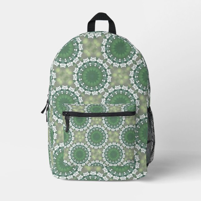 Queen Anne's Lace Abstract Spring Floral Elegant Printed Backpack (Front)