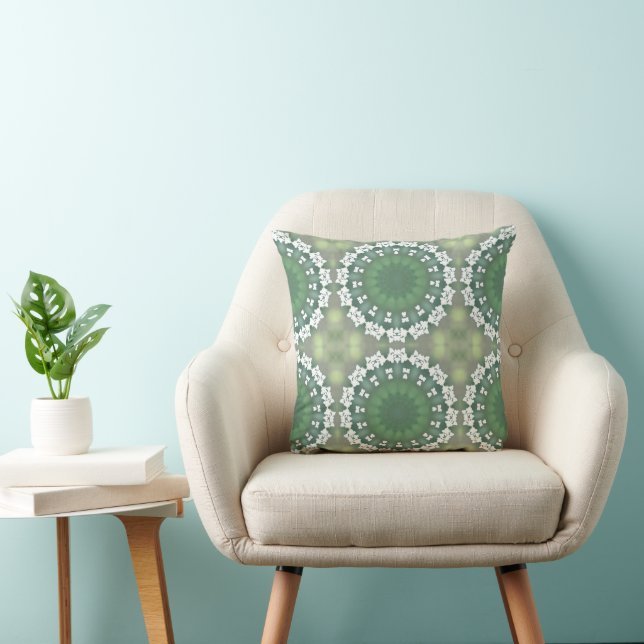Queen Anne's Lace Abstract Spring Floral Modern  Cushion (Chair)