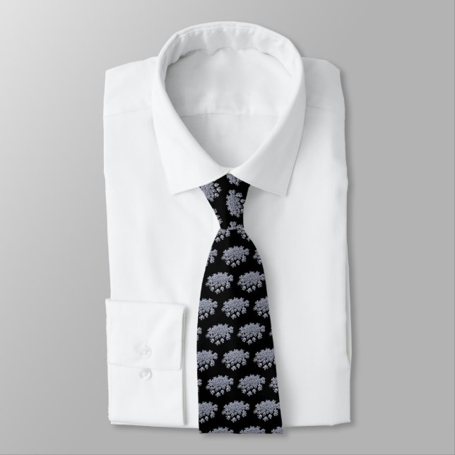 Queen Anne's Lace Black & White Tie (Tied)