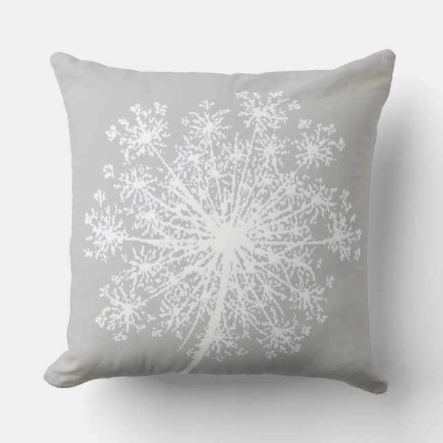 Queen Anne's Lace Flower Art Cushion (Front)