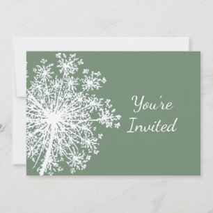 Queen Anne's Lace Flower Green Classic Invitation