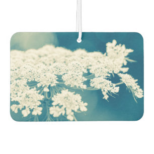 Queen Anne's Lace Flowers Teal Car Air Freshener