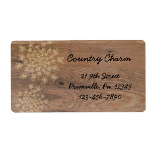 Queen Anne's Lace On Wood Label