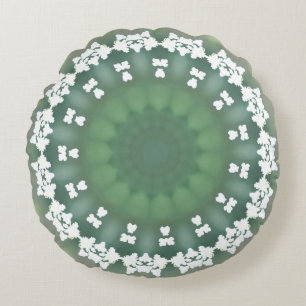 Queen Anne's Lace Spring Abstract Floral Elegant Round Cushion