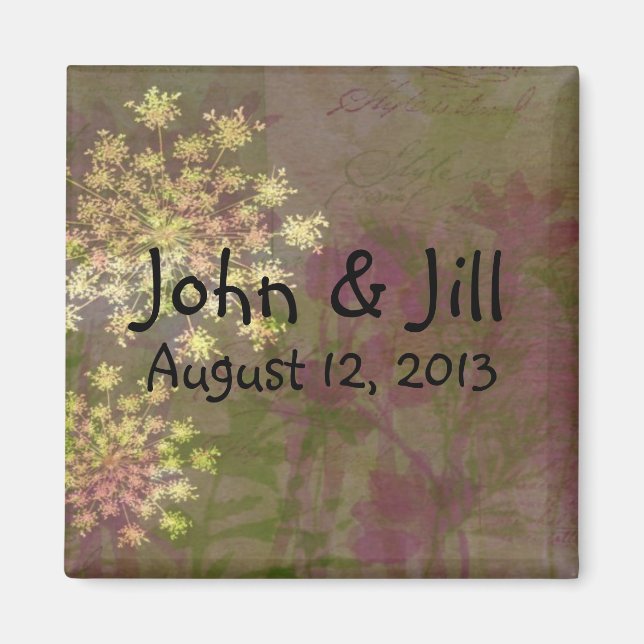 Queen Anne's Lace Wedding Favor Magnet (Front)