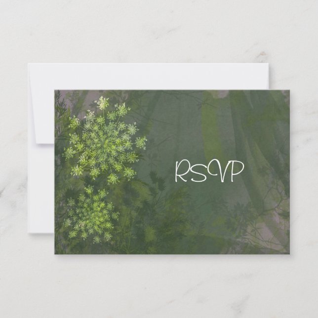 Queen Anne's Lace Wedding  Reception RSVP Invitation (Front)