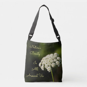 Queen Anne's Lace White Floral Beauty Crossbody Bag