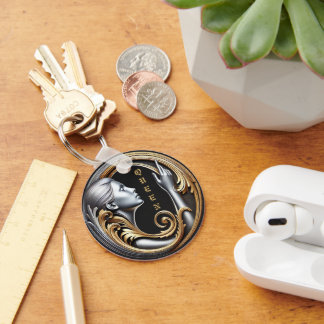 Queen Art's Metal Circle Keychain – Elegant, Light
