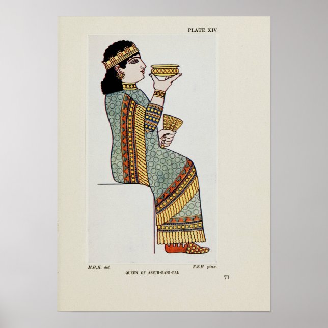 Queen Assur-Bani-Pal Ancient Assyrian Costume  Poster (Front)