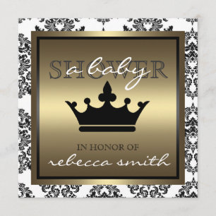 Queen Baby Shower Invitation - Black and Gold