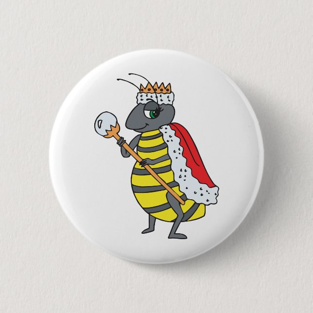 Queen Bee 6 Cm Round Badge (Front)