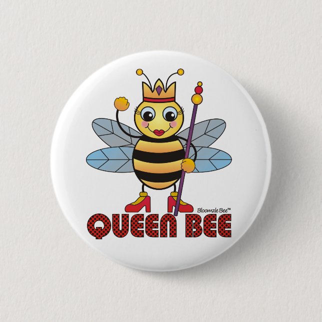 Queen Bee 6 Cm Round Badge (Front)