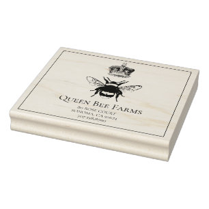 Queen Bee And Crown Apiary Farm Or Candlemaker Rubber Stamp