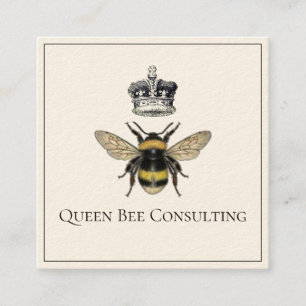 Queen Bee And Crown Consulting Square Business Card