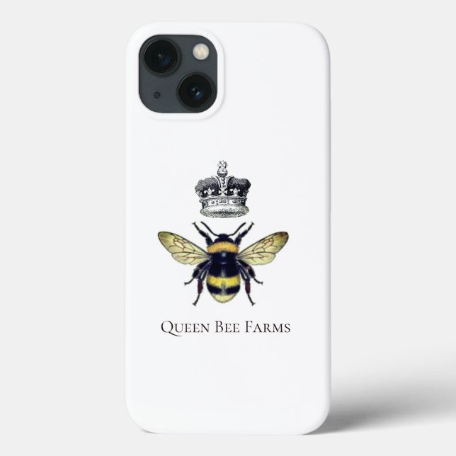 Queen Bee And Crown White Farms Or Apiary Case-Mate iPhone Case (Back)