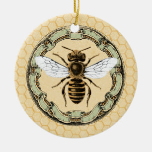 Queen Bee and Vintage Orante Frame Ceramic Tree Decoration