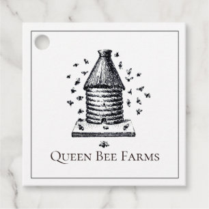 Queen Bee Beehive Beekeeper Honey Products Tag