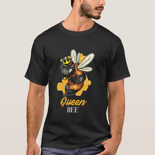 Queen Bee Beekeeper Crown Apiarist T-Shirt (Front)