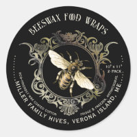 Queen Bee Beekeeper's Beeswax Food Wrap Labels