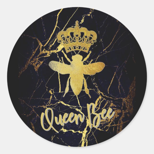 QUEEN BEE Black Marble Sticker (Front)