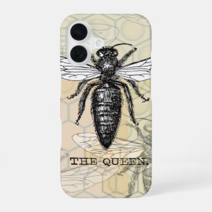 Queen Bee Bug Insect Antique Illustration iPhone 16 Case