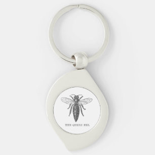 Queen Bee Bug Insect Antique Illustration Key Ring