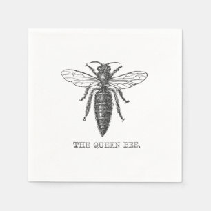 Queen Bee Bug Insect Antique Illustration Napkin