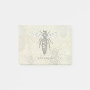 Queen Bee Bug Insect Antique Illustration Post-it Notes