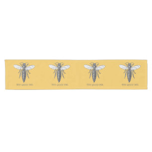Queen Bee Bug Insect Antique Illustration Short Table Runner