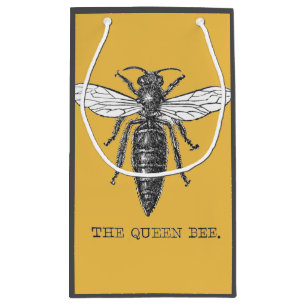 Queen Bee Bug Insect Antique Illustration Small Gift Bag