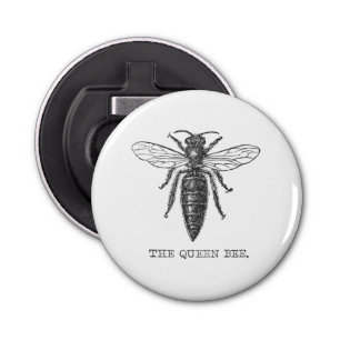 Queen Bee Bug Insect Bees Illustration Bottle Opener