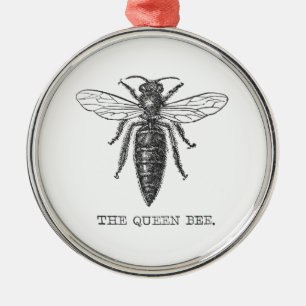 Queen Bee Bug Insect Bees Illustration Metal Tree Decoration