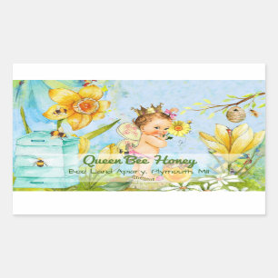 Queen Bee Canning Labe Rectangular Sticker