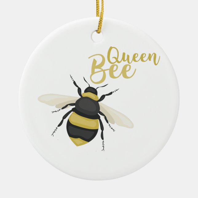 Queen Bee Ceramic Tree Decoration (Front)