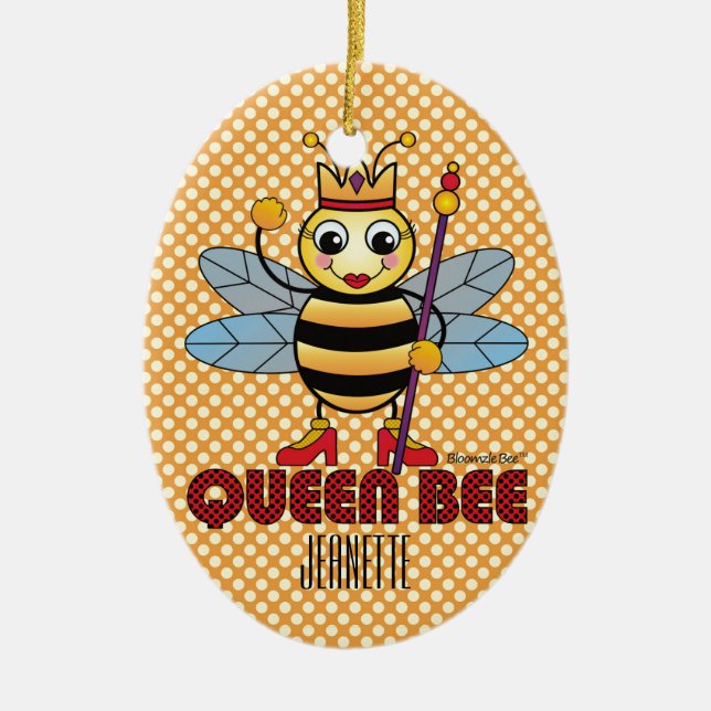 Queen Bee Ceramic Tree Decoration (Front)