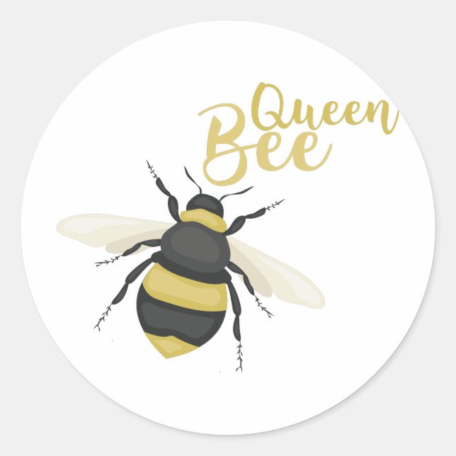 Queen Bee Classic Round Sticker (Front)