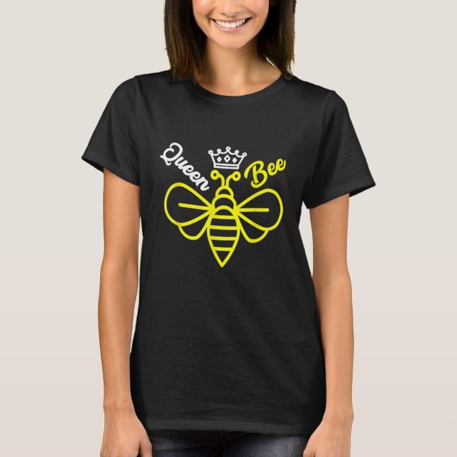 Queen Bee Crown Cute Beekeeping T-Shirt (Front)
