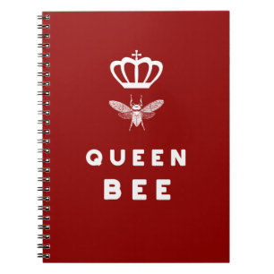 Queen Bee. Crown. Funny Cute Sayings. Spiral Notebook
