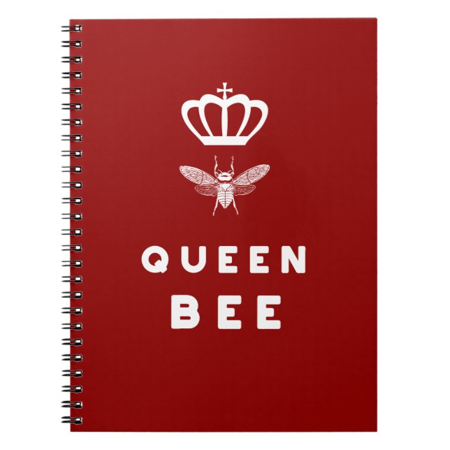 Queen Bee. Crown. Funny Cute Sayings. Spiral Notebook (Front)
