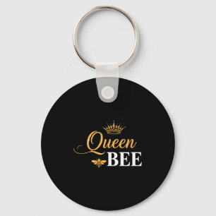 Queen bee crown script feminine nature insect love key ring