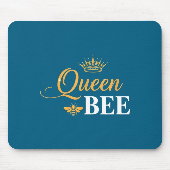 Queen bee crown script feminine nature insect love mouse pad (Front)