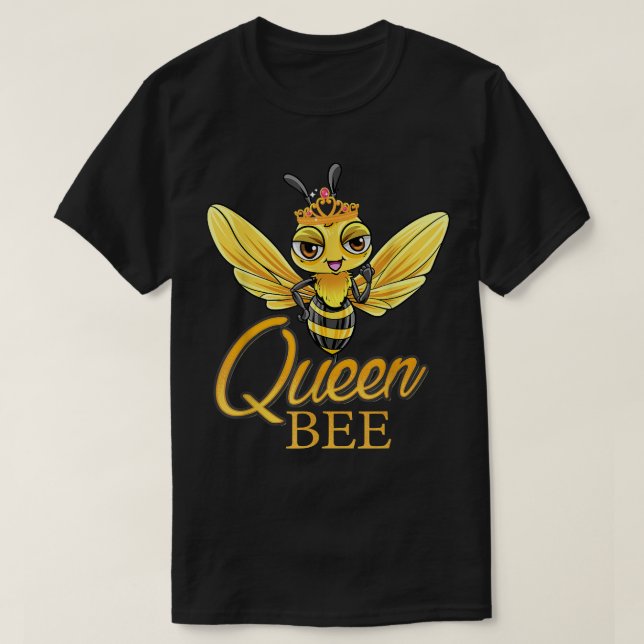 Queen Bee Crown Women Girls Honey Bee Hive Beekeep T-Shirt (Design Front)