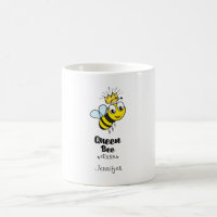 Queen Bee Cute Bumble Bee with Crown Personalised