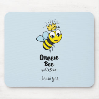 Queen Bee Cute Bumble Bee with Crown Personalised Mouse Pad